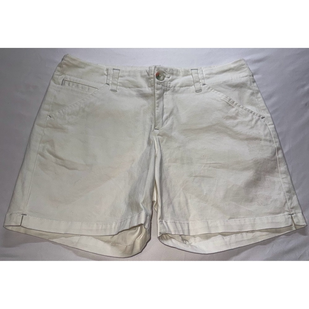 Lee Platinum Label Shorts Women‎ 8 Medium White Cotton Spandex Bermuda Casual